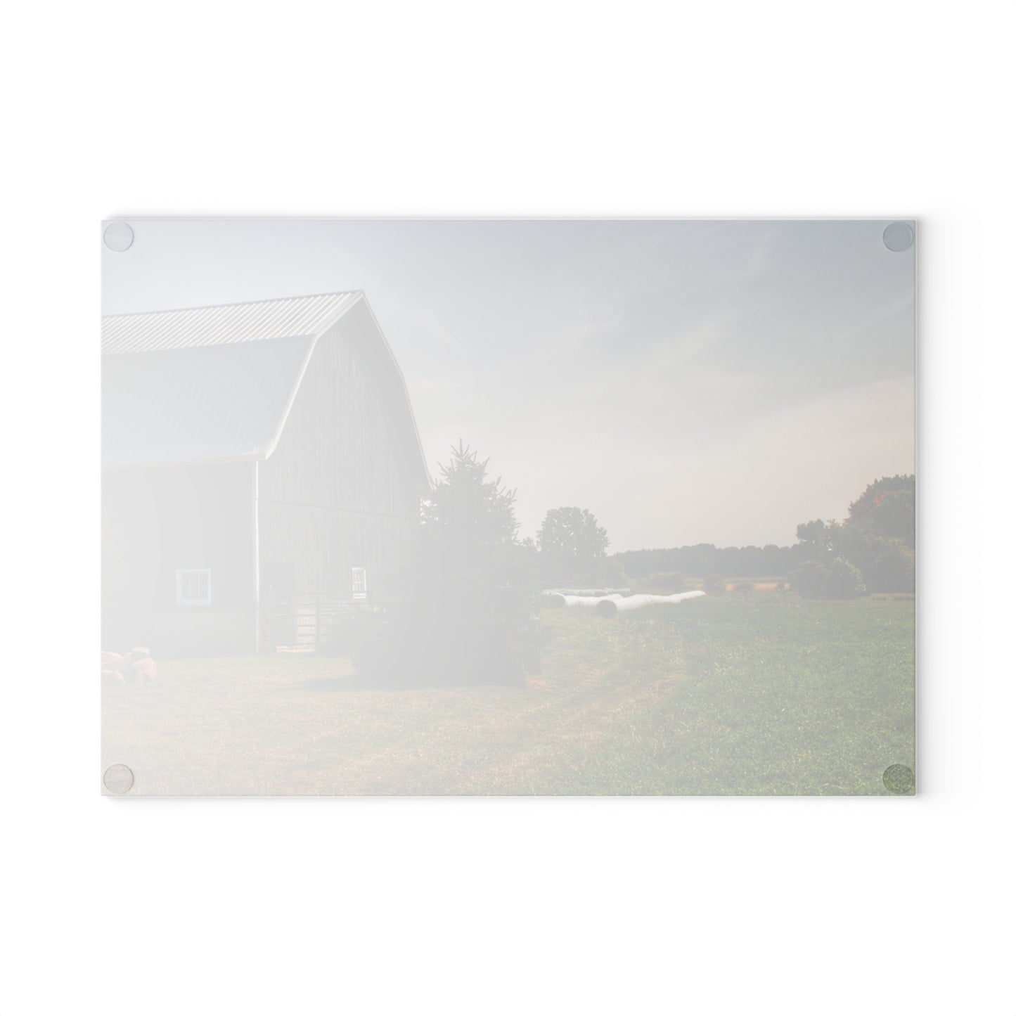 U R There Photography Black Haybarn Rustic Farmhouse Tempered-Glass Cutting Board