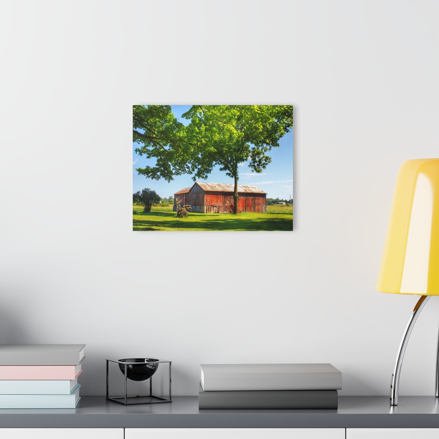 U R There Photography Hunters Creek Little Red Cow Barn Rustic Farmhouse Acrylic Wall Print