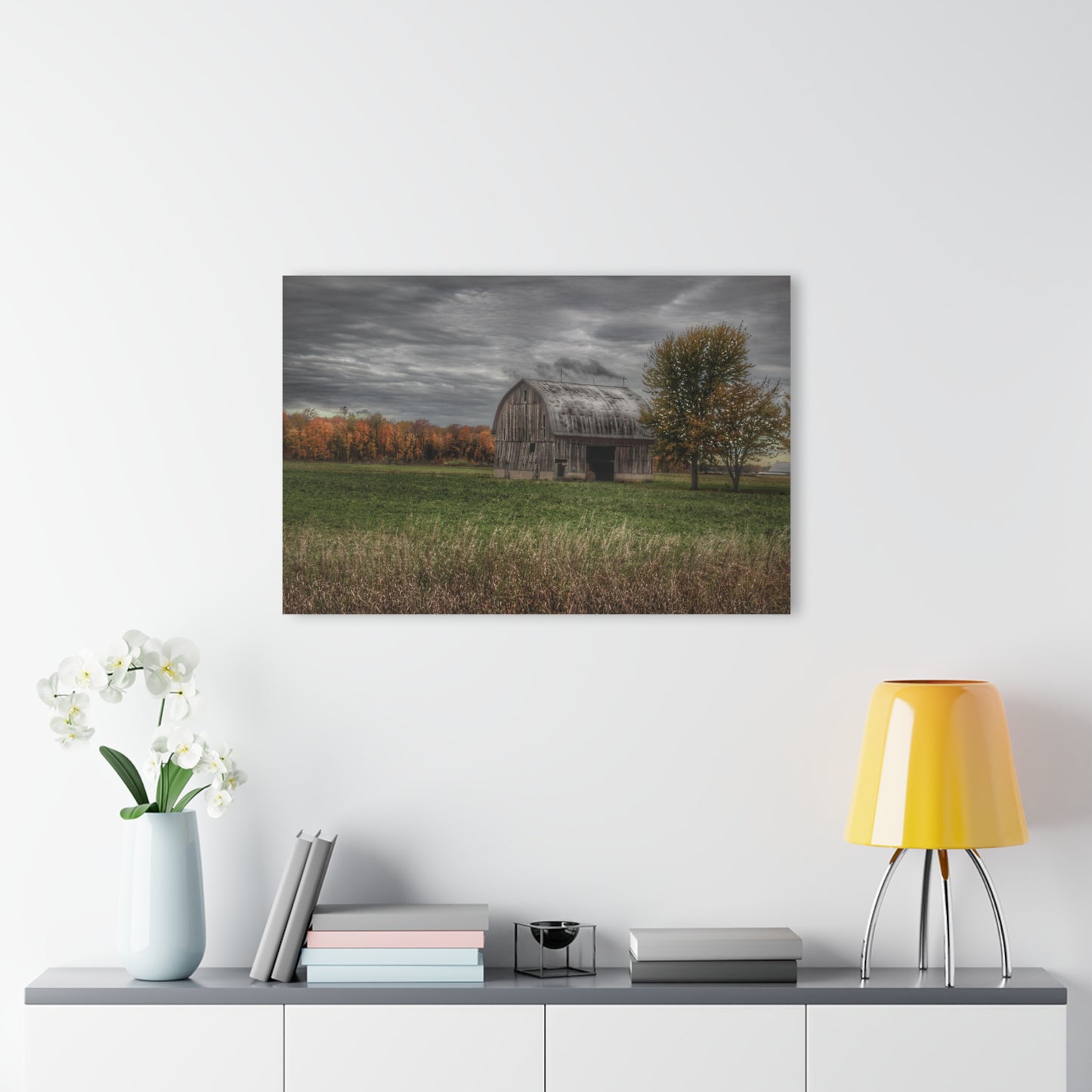 U R There Photography Bray Road Grey in the Fall Rustic Farmhouse Acrylic Wall Print