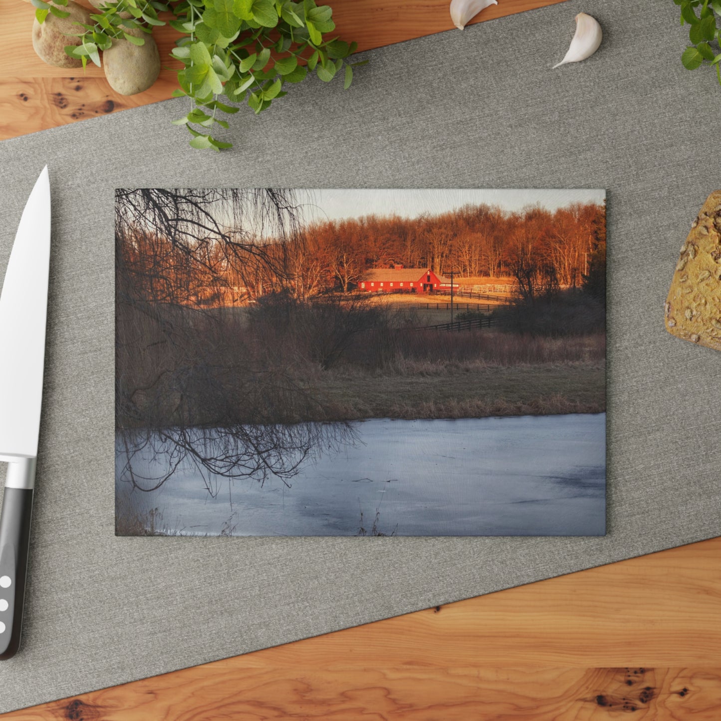 U R There Photography Hidden in Leonard Rustic Farmhouse Tempered-Glass Cutting Board