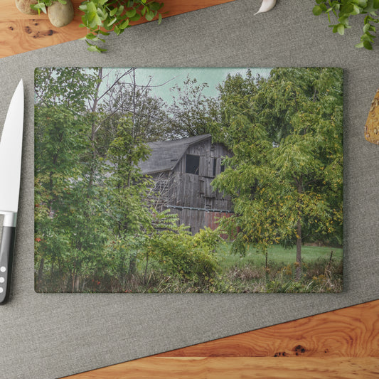 U R There Photography Hayes Road Hidden I Rustic Farmhouse Tempered-Glass Cutting Board