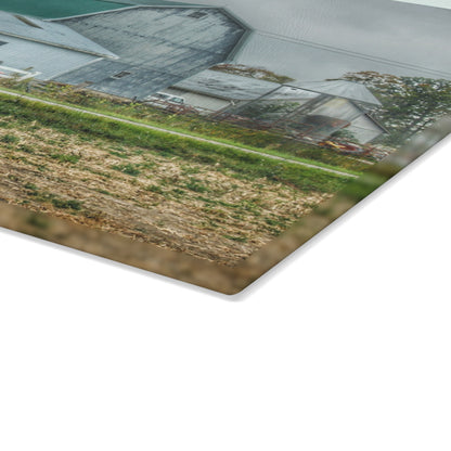 U R There Photography Richville Road Grey II Rustic Farmhouse Tempered-Glass Cutting Board