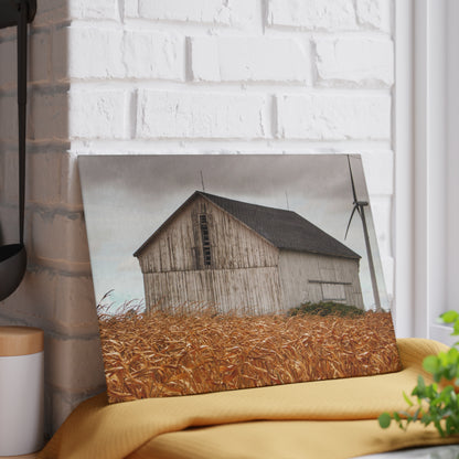 U R There Photography Merry Road Grey Rustic Farmhouse Tempered-Glass Cutting Board
