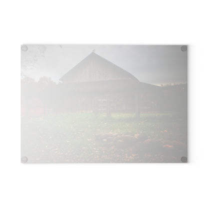 U R There Photography Chalet Grey II Rustic Farmhouse Tempered-Glass Cutting Board