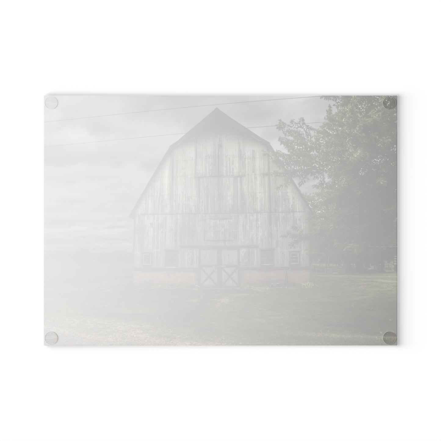 U R There Photography Bristol Road White I Rustic Farmhouse Tempered-Glass Cutting Board