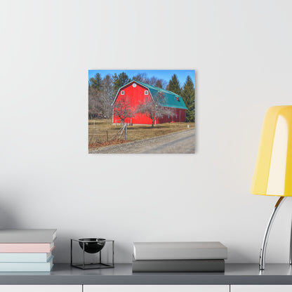 U R There Photography Campground Road Red Rustic Farmhouse Acrylic Wall Print