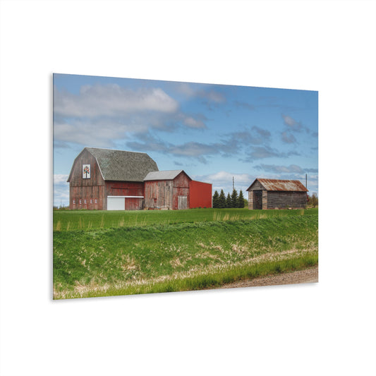 U R There Photography Unionville Reds Rustic Farmhouse Acrylic Wall Print