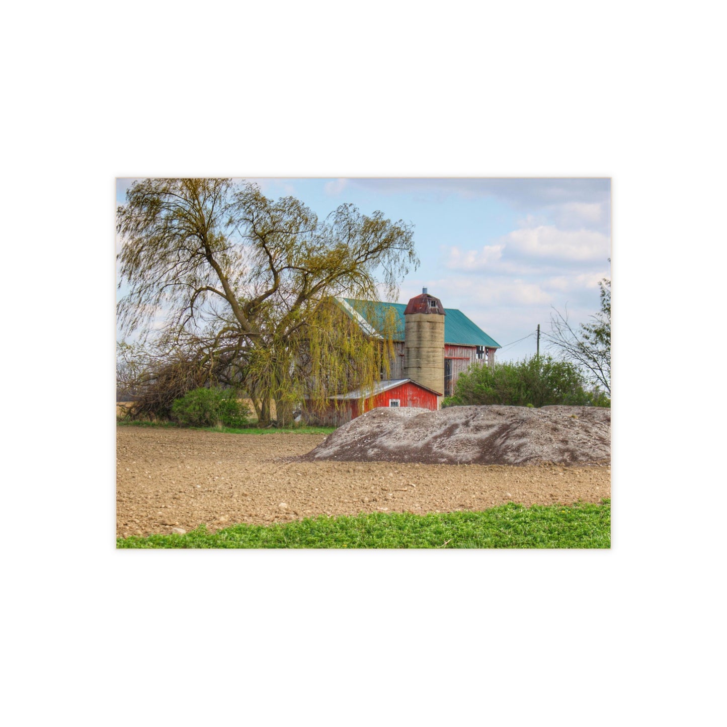 U R There Photography Cedar Creek Road Red Rustic Farmhouse Decorative Ceramic Tile