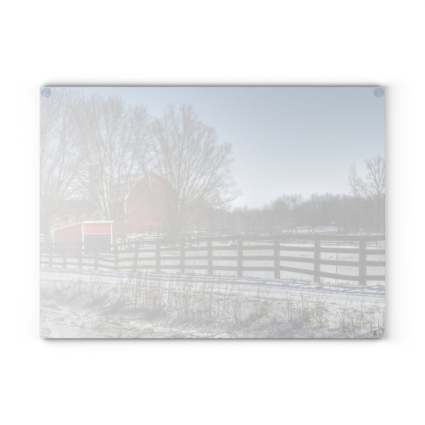 U R There Photography West Lake Road Red I Rustic Farmhouse Tempered-Glass Cutting Board