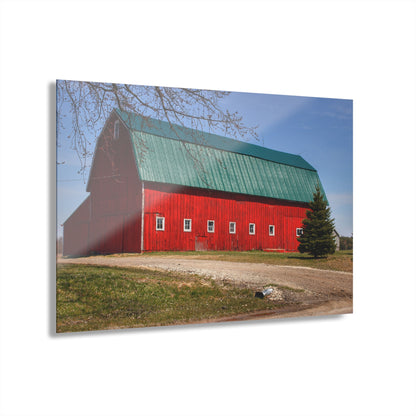 U R There Photography Perry Road Red Rustic Farmhouse Acrylic Wall Print