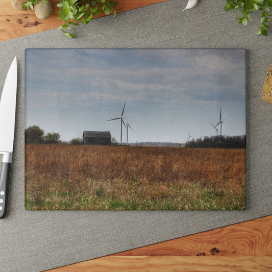 U R There Photography Surin Road Grey Rustic Farmhouse Tempered-Glass Cutting Board