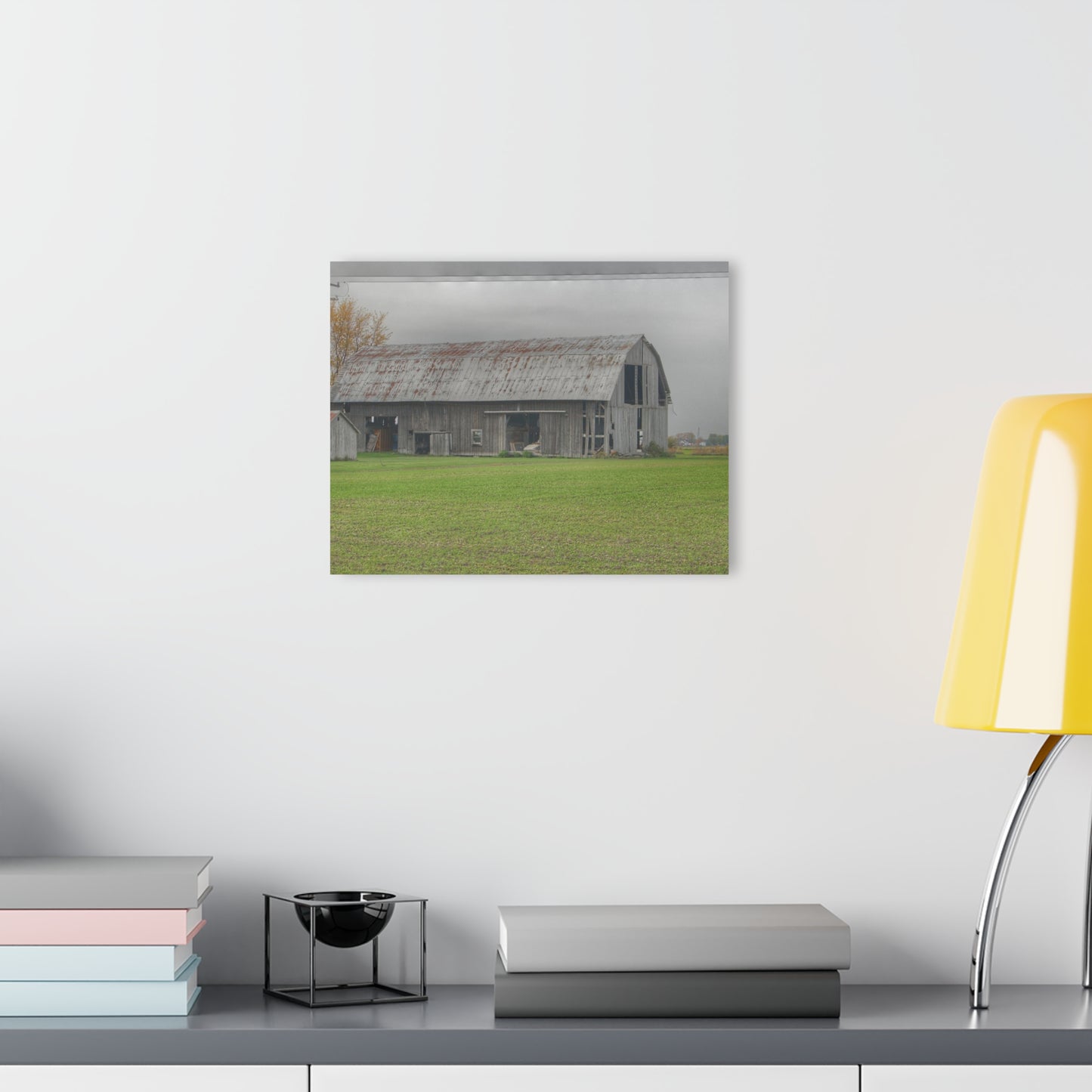 U R There Photography Bradford Road Grey Rustic Farmhouse Acrylic Wall Print