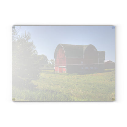 U R There Photography Hegel Road Red Rustic Farmhouse Tempered-Glass Cutting Board