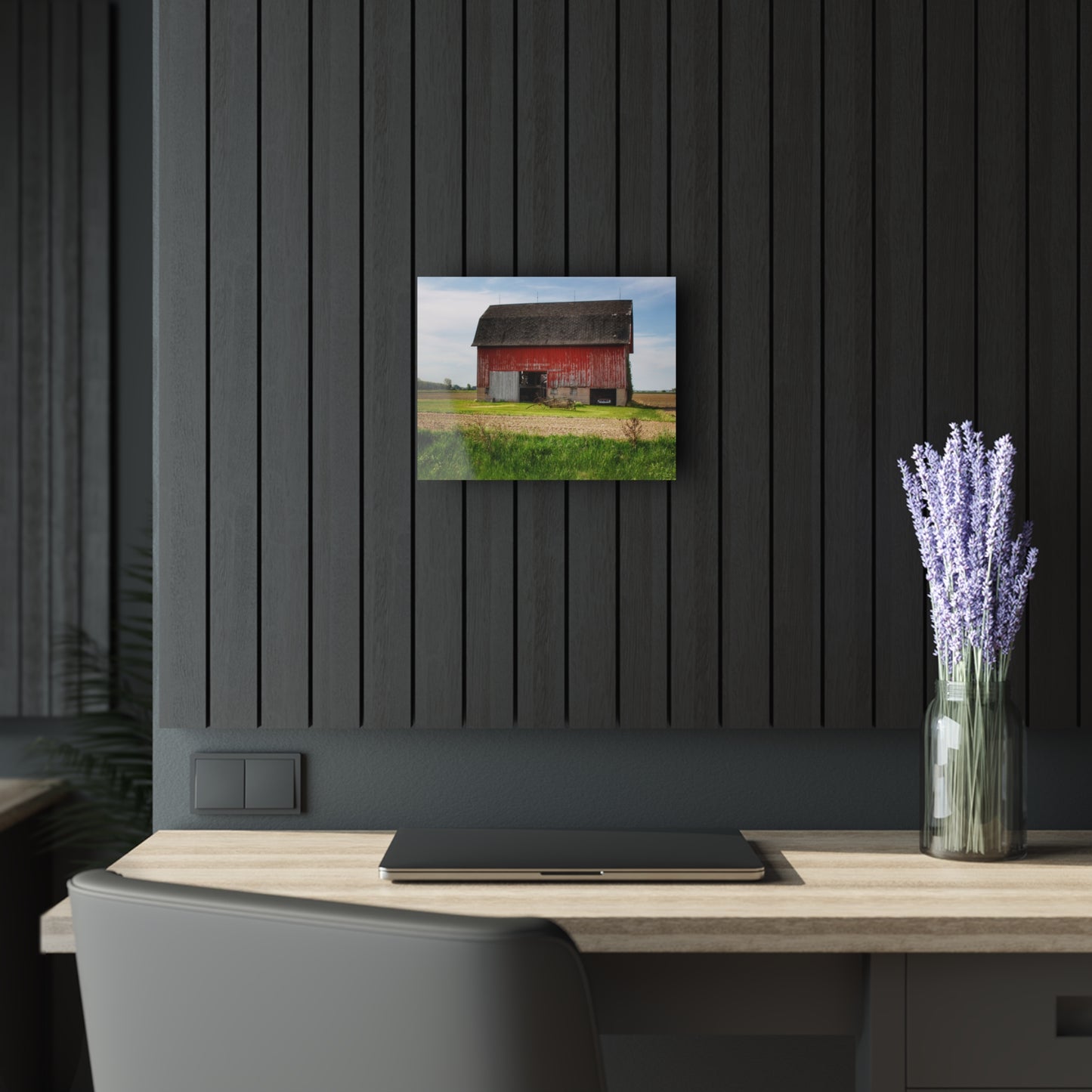 U R There Photography Unionville Elmwood Road Red I Rustic Farmhouse Acrylic Wall Print