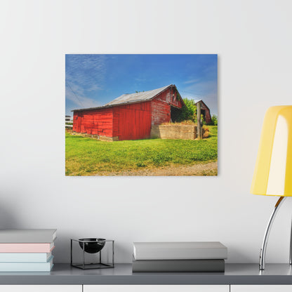 U R There Photography Marlette Road Saltbox Red Rustic Farmhouse Acrylic Wall Print