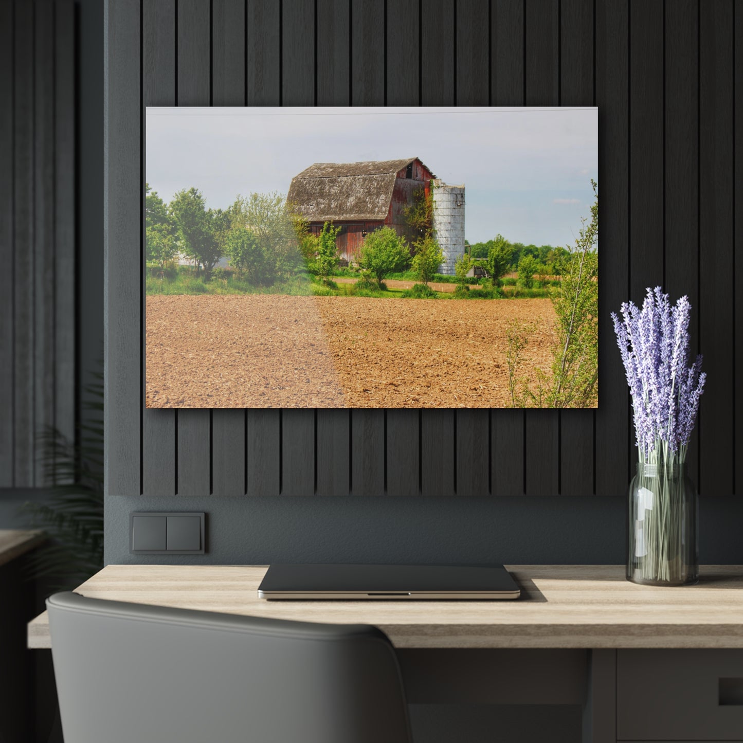 U R There Photography Colwood Road Old Red Rustic Farmhouse Acrylic Wall Print