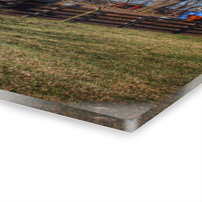 U R There Photography Imlay City Road Cow Barn II Rustic Farmhouse Acrylic Wall Print 14 "x 11"