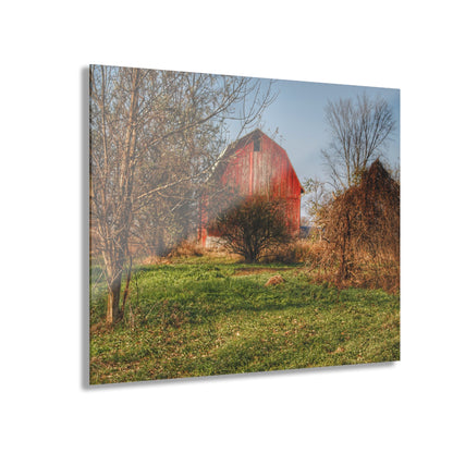 U R There Photography Columbiaville Red in November Rustic Farmhouse Acrylic Wall Print