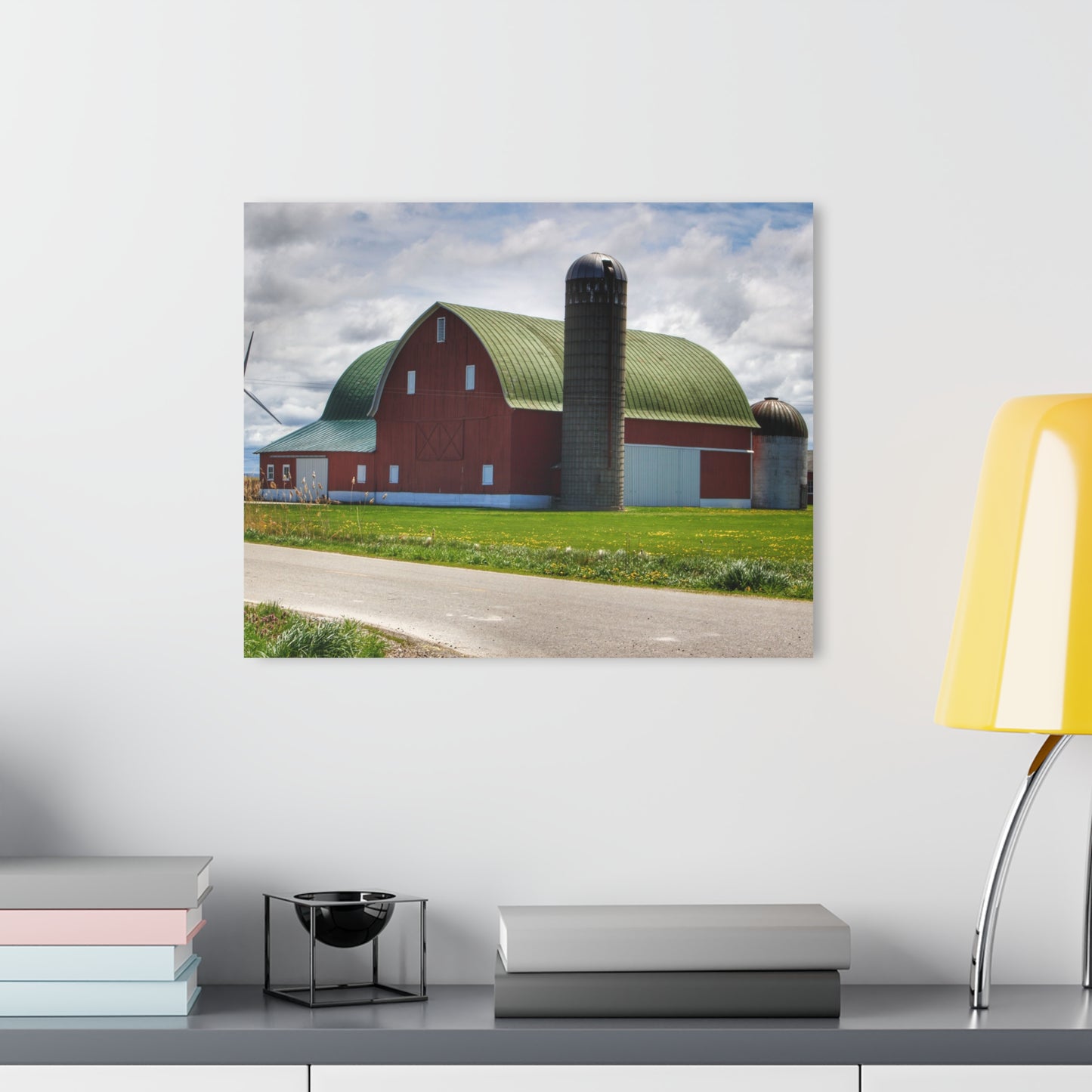 U R There Photography Rescue Road Red Rustic Farmhouse Acrylic Wall Print