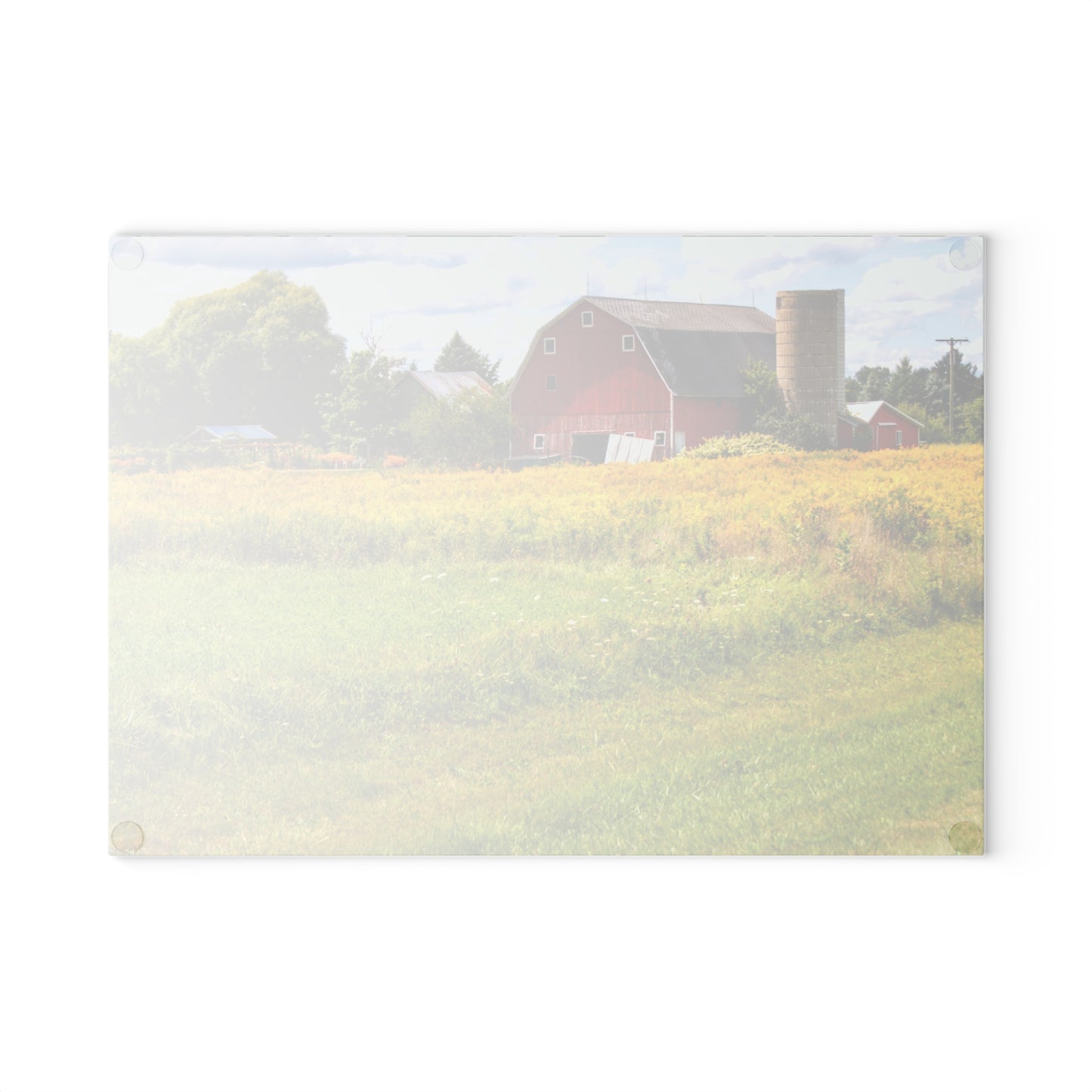 U R There Photography Starr Court Red I Rustic Farmhouse Tempered-Glass Cutting Board