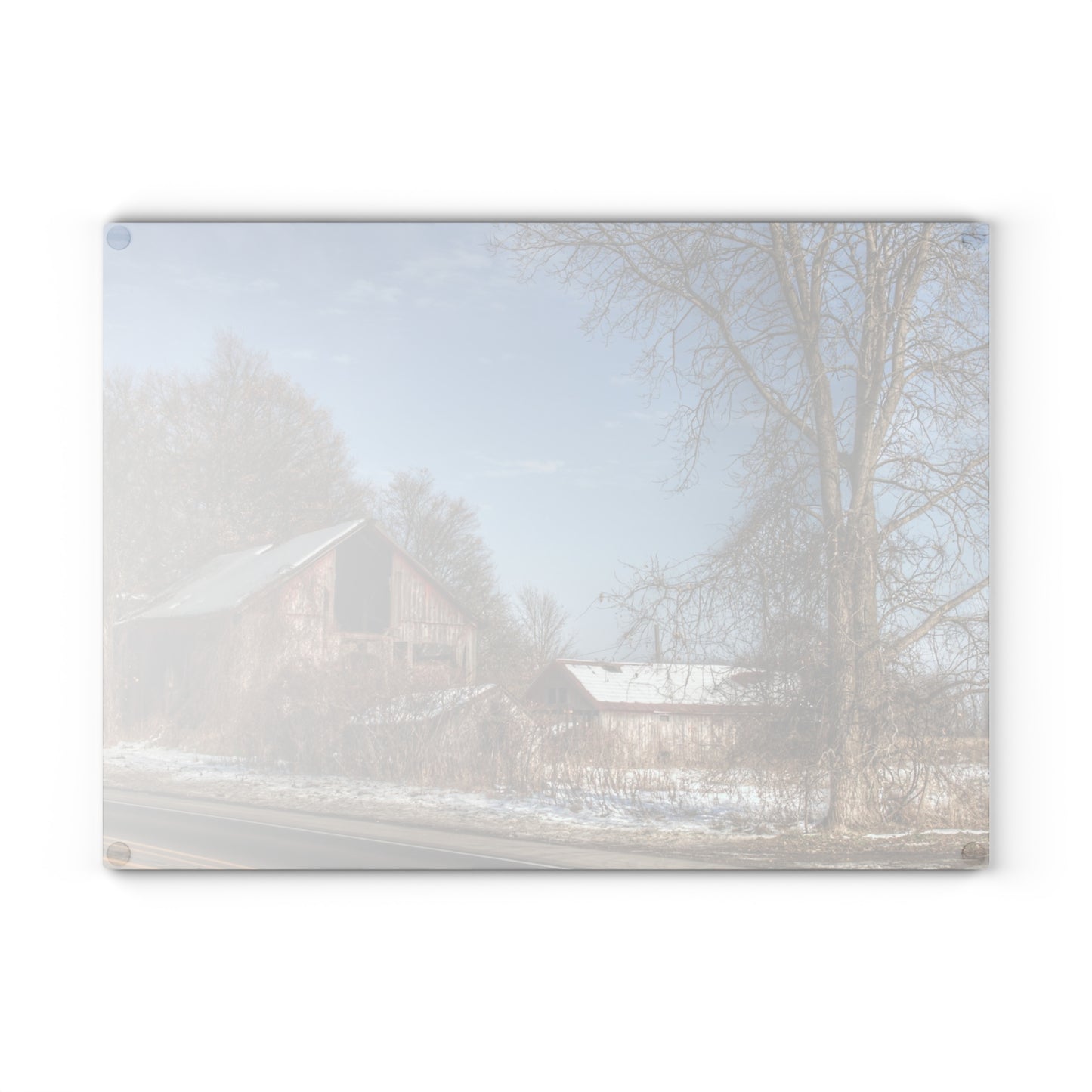U R There Photography Almont Van Dyke Red I Rustic Farmhouse Tempered-Glass Cutting Board