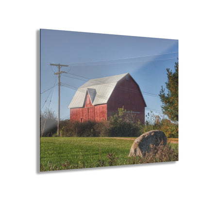 U R There Photography Hemingway Lake Road Red Rustic Farmhouse Acrylic Wall Print