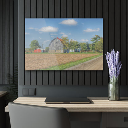 U R There Photography Sheridan Line Road Grey I Rustic Farmhouse Acrylic Wall Print
