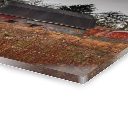 U R There Photography Field Grey and Little Red Rustic Farmhouse Acrylic Wall Print