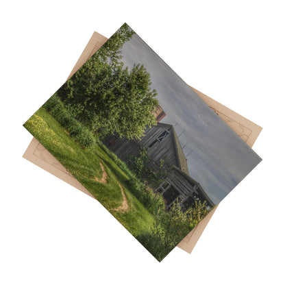 U R There Photography Barkley Road Greys I Rustic Farmhouse Decorative Ceramic Tile 6" × 8" Glossy
