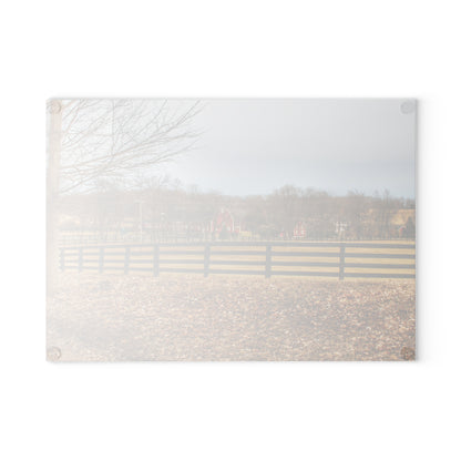 U R There Photography Barber Road Farm I Rustic Farmhouse Tempered-Glass Cutting Board