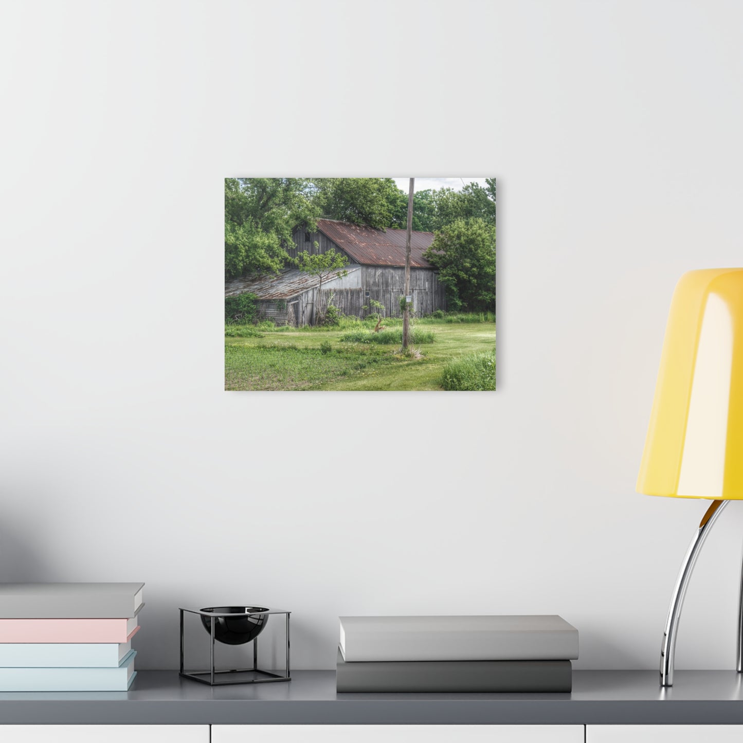 U R There Photography Frankenmuth Grey Saltbox Rustic Farmhouse Acrylic Wall Print