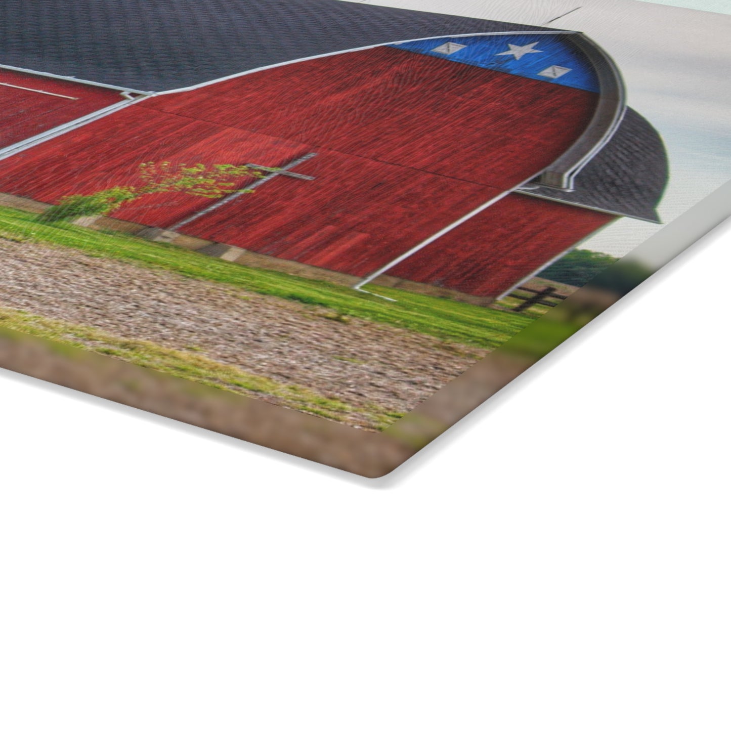 U R There Photography M-24 Star Barn Rustic Farmhouse Tempered-Glass Cutting Board