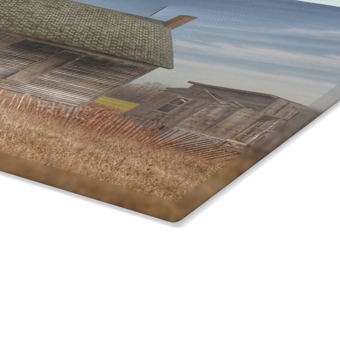 U R There Photography McKenzie Road Old Schoolhouse Rustic Farmhouse Tempered-Glass Cutting Board