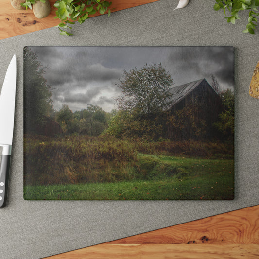 U R There Photography Day of Grey Rustic Farmhouse Tempered-Glass Cutting Board