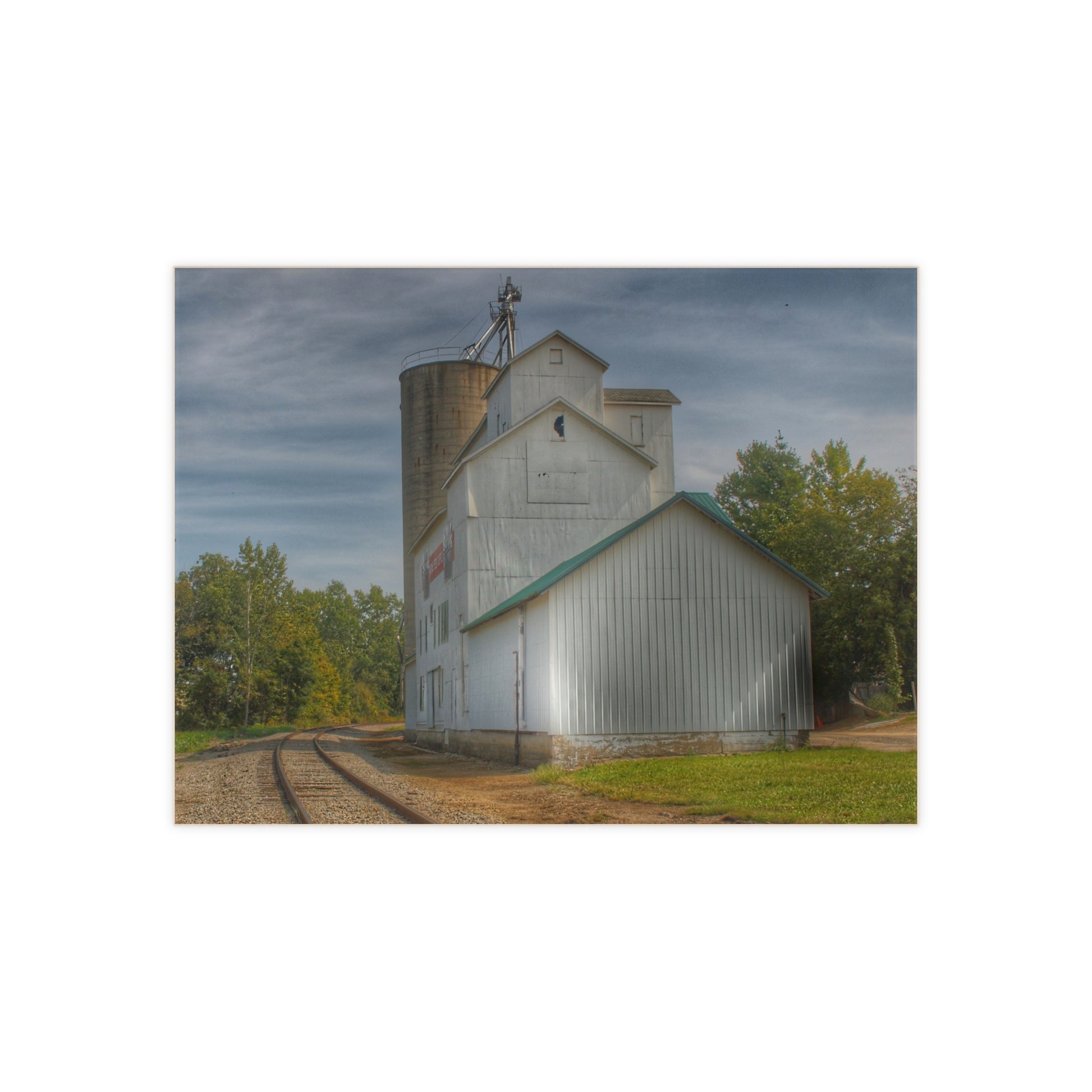 Aside the Tracks in Mayville Rustic Farmhouse Decorative Ceramic Tile