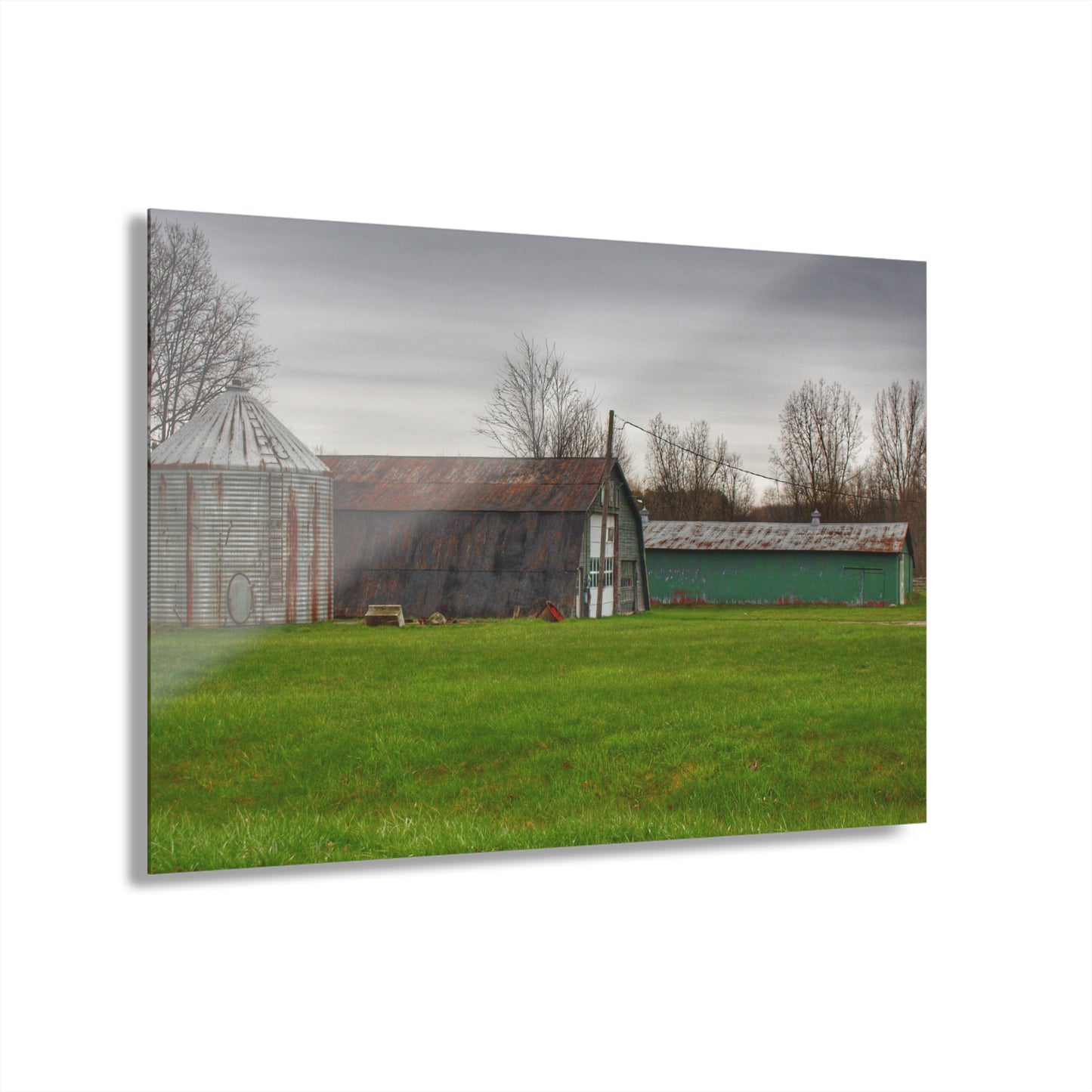 U R There Photography Hough Road Green Quonset III Rustic Farmhouse Acrylic Wall Print