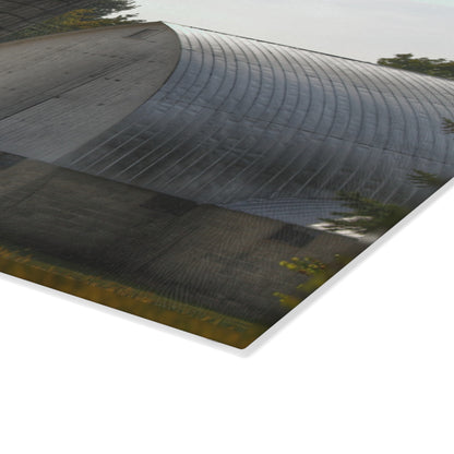 U R There Photography Grey Quonset Barn Rustic Farmhouse Tempered-Glass Cutting Board