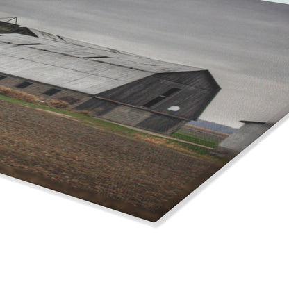 U R There Photography North Gates Road Old Grey II Rustic Farmhouse Tempered-Glass Cutting Board