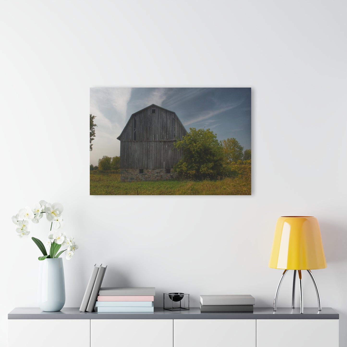 U R There Photography Cat Lake Grey I Rustic Farmhouse Acrylic Wall Print