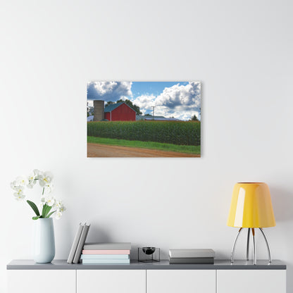 U R There Photography East Brown Road Red Rustic Farmhouse Acrylic Wall Print