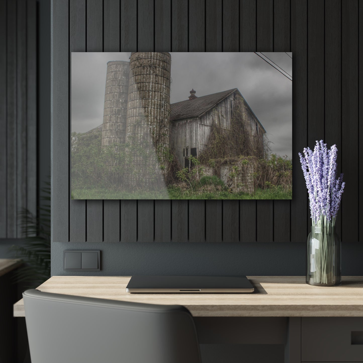 U R There Photography Metamora M-24 Grey I Rustic Farmhouse Acrylic Wall Print