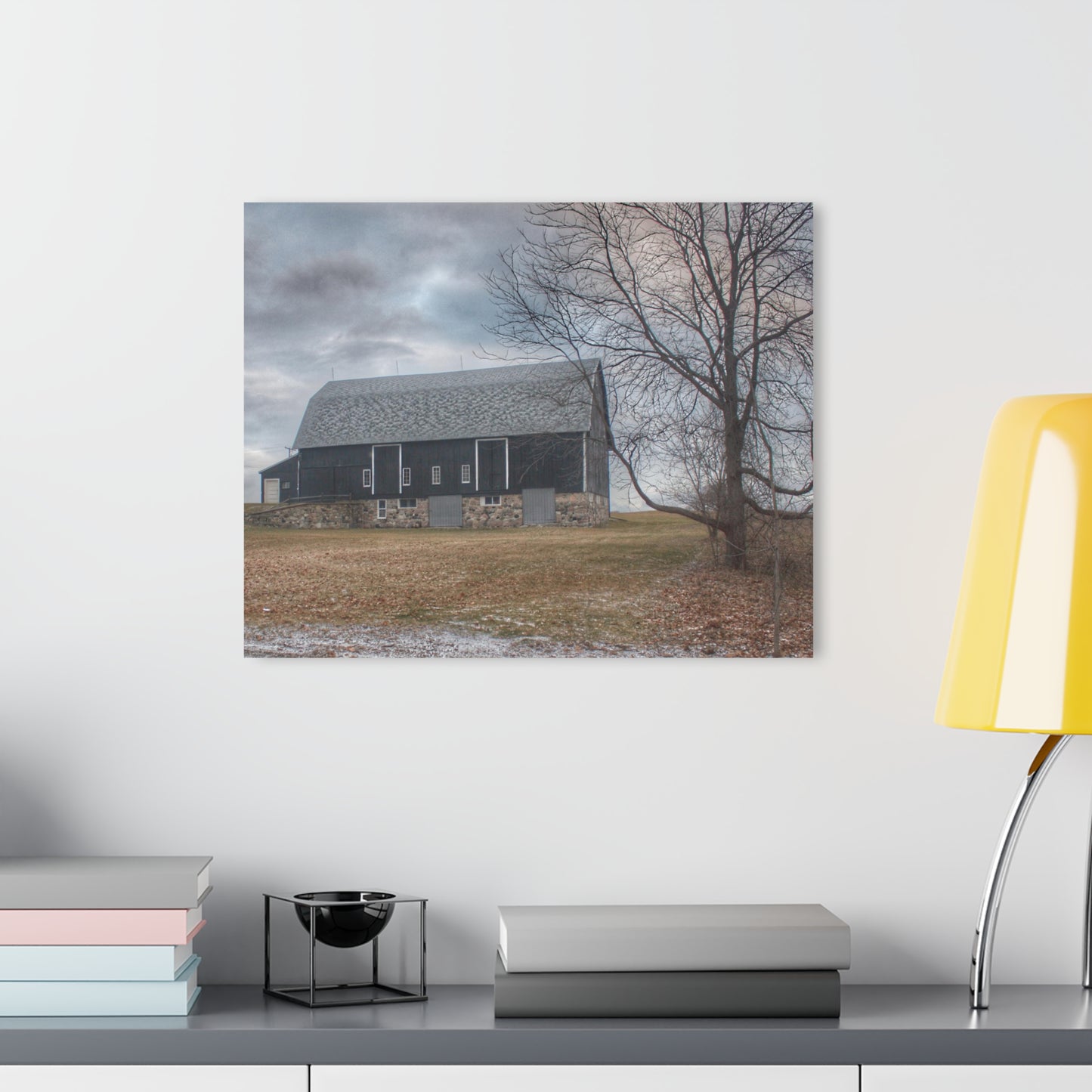 U R There Photography Attica Road Black Rustic Farmhouse Acrylic Wall Print