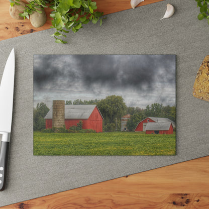 U R There Photography Kingston Road Trio I Rustic Farmhouse Tempered-Glass Cutting Board