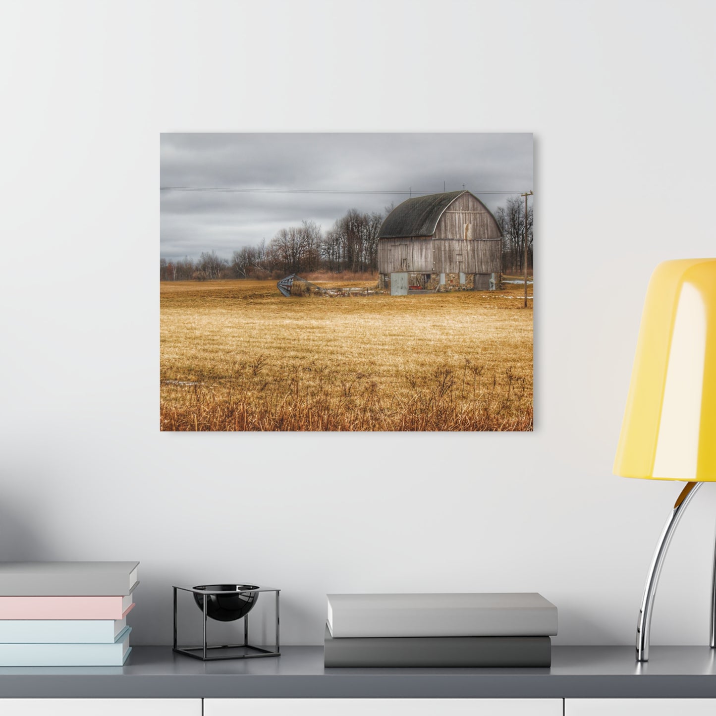 U R There Photography Laur Road Grey Rustic Farmhouse Acrylic Wall Print