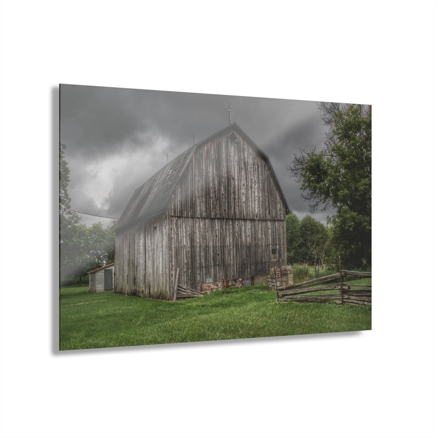 U R There Photography Attica Grey Rustic Farmhouse Acrylic Wall Print