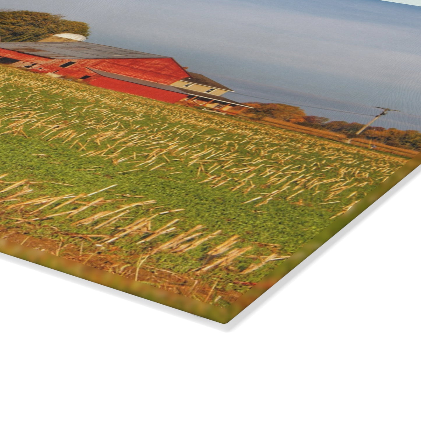 U R There Photography Maple Valley Farm Rustic Farmhouse Tempered-Glass Cutting Board