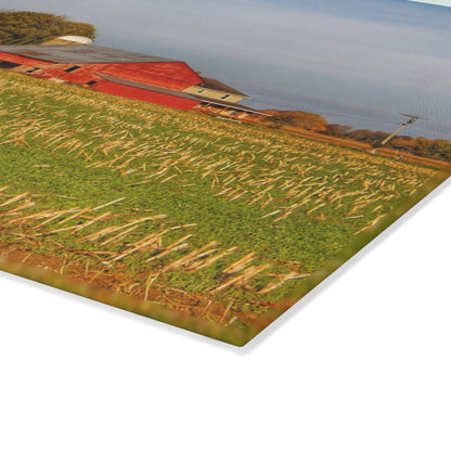 U R There Photography Maple Valley Farm Rustic Farmhouse Tempered-Glass Cutting Board