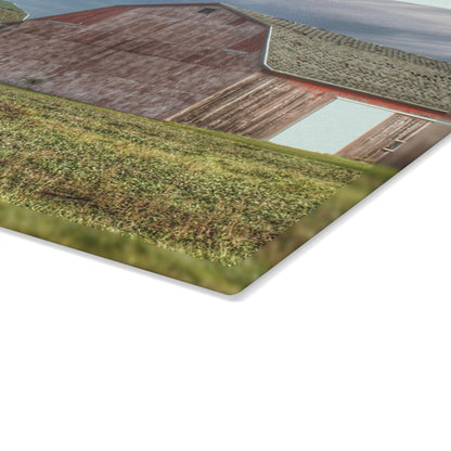 U R There Photography Vassar Twin Reds Rustic Farmhouse Tempered-Glass Cutting Board