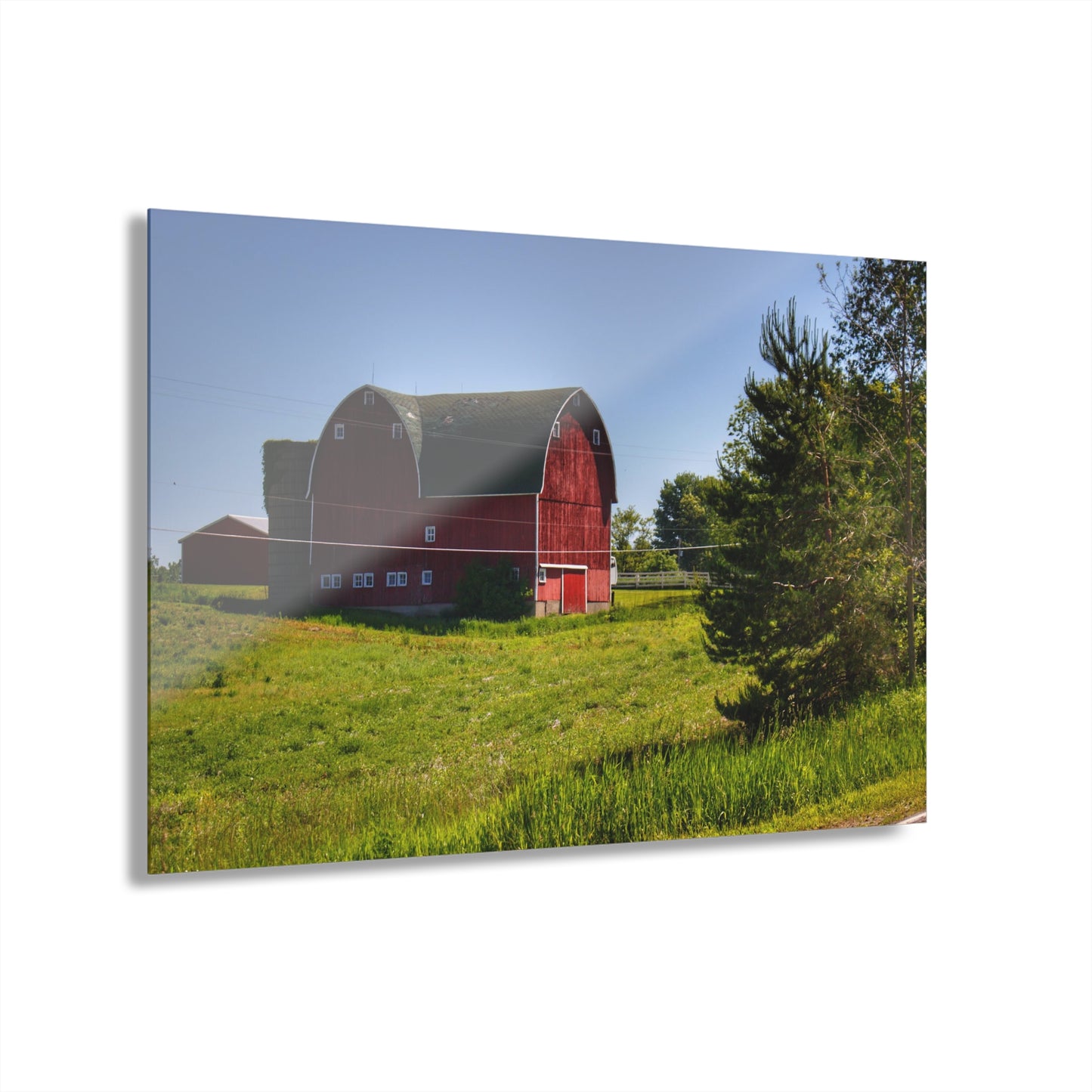 U R There Photography Hegal Road Red Rustic Farmhouse Acrylic Wall Print