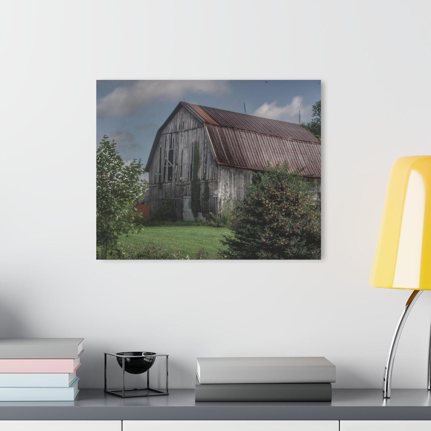 U R There Photography Columbiaville Grey Rustic Farmhouse Acrylic Wall Print